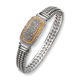 Shey Couture™ Silver 14k Goldy Diamond Bangle Bracelet