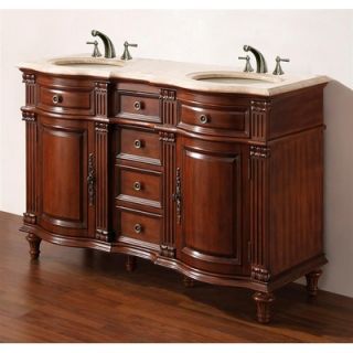 Legion Furniture 55 Solid Wood Double Sink Vanity   WM6554 55 BB