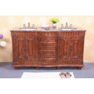 Legion Furniture 60 Double Bathroom Vanity Set in Antique Honey