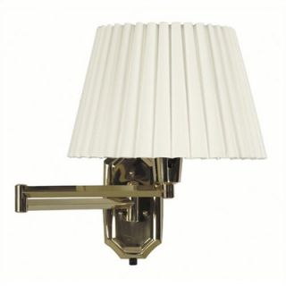 Kenroy Home Traditions 13 Swing Arm Wall Lamp in Polished Solid Brass