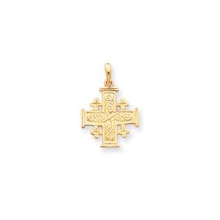 Jewelryweb 14k Jerusalem Cross Pendant   QTP58251NC