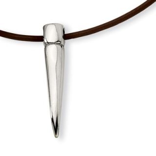  Stainless Steel Italian Horn PendantNecklace   18 Inch   QTP112689
