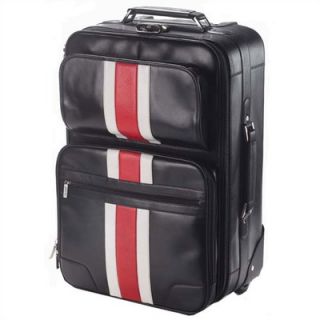 Clava Leather Racing Stripe Rolling Suitcase   1186BLK/RED