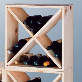 Country Pine Cube 24 Bottle Wine Rack