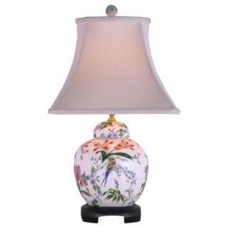 Oriental Furniture 23 Porcelain Lily Melon Jar Lamp