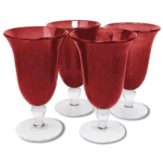 Artland Iris Footed Iced Tea Glass in Ruby (Set of 4)