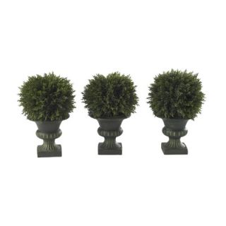Nearly Natural 9 Cedar Ball Topiary (Set of 3)