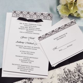Cathys Concepts Damask Invitations Kit in Black and White
