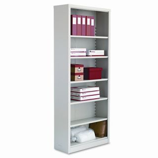 Steel Bookcase, 6 Shelves, 34 1/2w x 13d x 84h, Light Gray