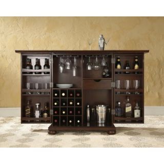 Crosley Alexandria Expandable Bar Cabinet in Vintage Mahogany