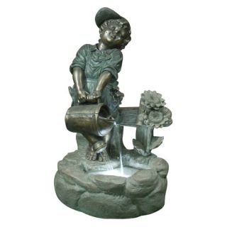 Alpine Boy with Pouring Watering Can Fountain with