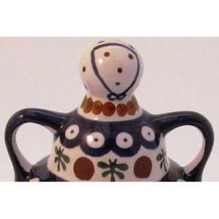 Polish Pottery Butter Lady Covered Butter Dish   Pattern 41A   1124