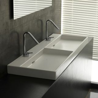 WS Bath Collections Urban 47 X 18 Ceramic Double Bathroom Sink