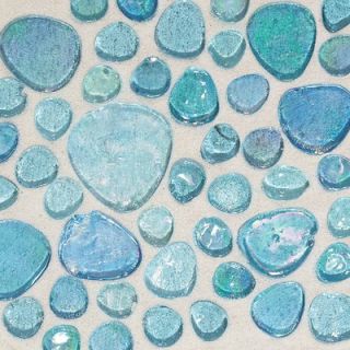 Daltile Glass Pebbles 10 x 10 Decorative Accent in Gleamy Blue