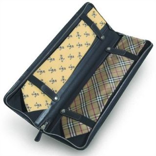 Clava Leather Quinley Travel Tie Case in Black   CL4567BLK