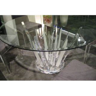 Shahrooz Crystals Round Clear Dinette Table   CR1700/GT