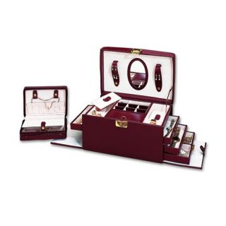 Ladies Classic Jewelry Box in Burgundy