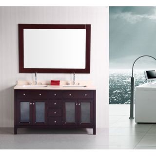 Design Element Venetian 60 Double Sink Bathroom Vanity