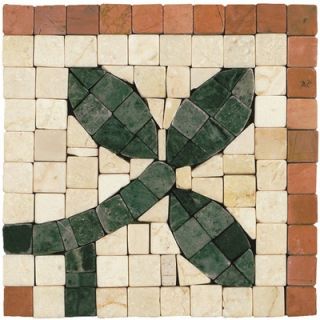 Shaw Floors Mosaic Vine Listello Corner Tile Accent in Rust / Green