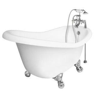 Premier Copper Products 67 Hammered Copper Double Slipper Bath Tub in