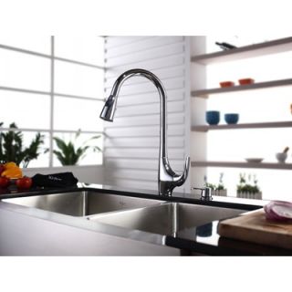 Kraus Farmhouse 36 70/30 Double Bowl Kitchen Sink with Faucet and