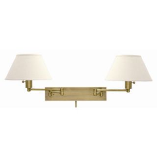  Home Office Double Swing Arm Wall Lamp in Antique Brass   WS14 2 71