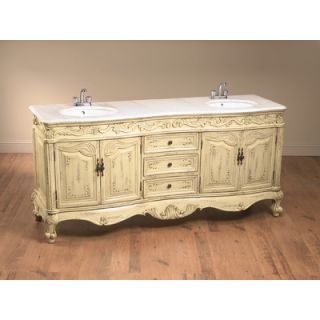 AA Importing 72.5 Double Vanity Sink in Distressed
