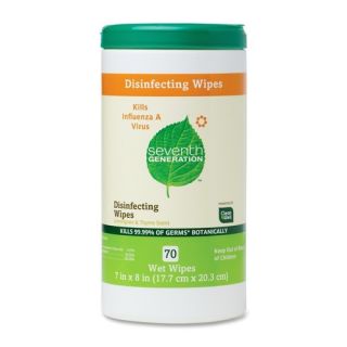 Disinfecting and Cleaning Wipes, 7 x 8, White, 70/Canister