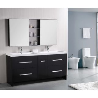 Design Element Perfecta 72 Double Sink Vanity Set   Perfecta