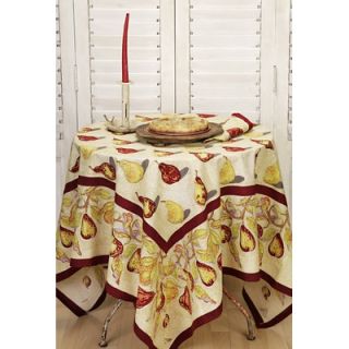 Couleur Nature Poire Taupe Burgundy Tablecloth
