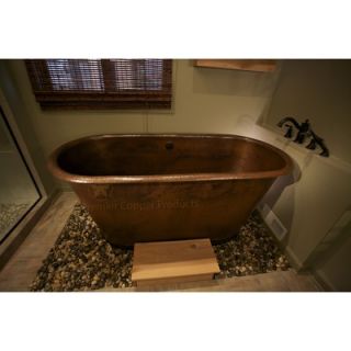 Premier Copper Products 72 Hammered Copper Modern Slipper Style Bath