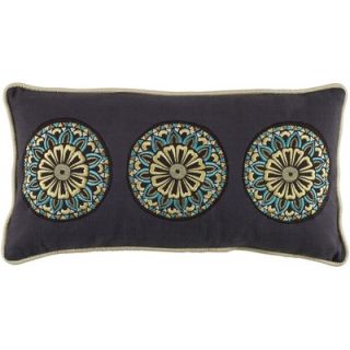 Rizzy Home Gray and Aqua Decorative Pillow