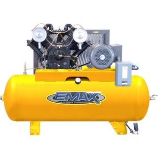 EMAX 7.5 HP 80 Gallon 3PH Horizontal 2 Stage Stationary Air Compressor