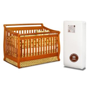 Amy 3 in 1 Crib w/ Toddler Guardrail and 96 coil Mattress in Cherry