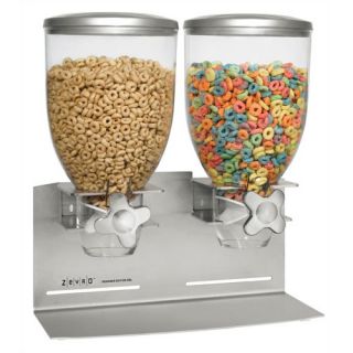 Zevro Single Compact Cereal Dispenser in White with chrome knob