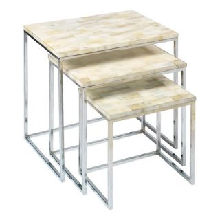 Faux Horn 3 Piece Nesting Tables
