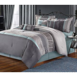 Luxury Home Emory Enbroidered 8 Piece Comforter Set