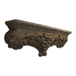 Cyan Design Floral Carved Shelf in Rust and Verde