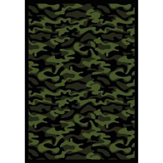 Joy Carpets Whimsy Funky Camo Camouflage Green Rug   1526x 02