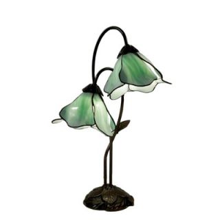  Tiffany Double Green Glass Table Lamp in Bronze   NSC08622GR 2 118