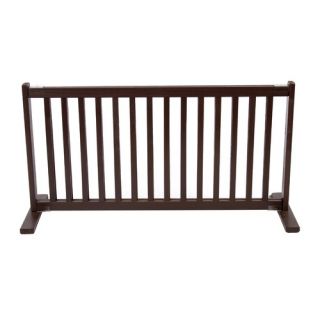 20 All Wood Large Free Standing Pet Gate in Mahogany