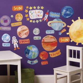Solar System Interactive Vinyl Peel and Stick Wall Play Mural