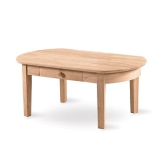 International Concepts Unfinished Wood Philips Coffee Table