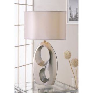  Table Lamp in Sand Chrome with Faux Silk Shade   P9299CH/123