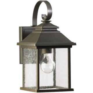 Quorum Pearson One Light Outdoor Wall Lantern with Clear Seeded Glass