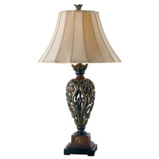 Kenroy Home Iron Lace Table Lamp in Golden Ruby