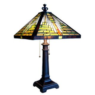 Chloe Lighting Tiffany Style Mission Table Lamp with 344 Glass Pieces