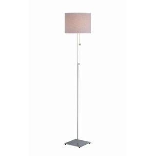 Lite Source Mikka Adjustable Floor Lamp in Polished Steel with Rattan