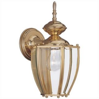 Sea Gull Lighting Curved Classic Outdoor Wall Lantern in Polished