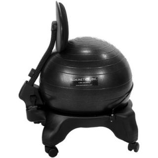 Isokinetics Adjustable Back Exercise Ball Chair in Black   AdjBC blk